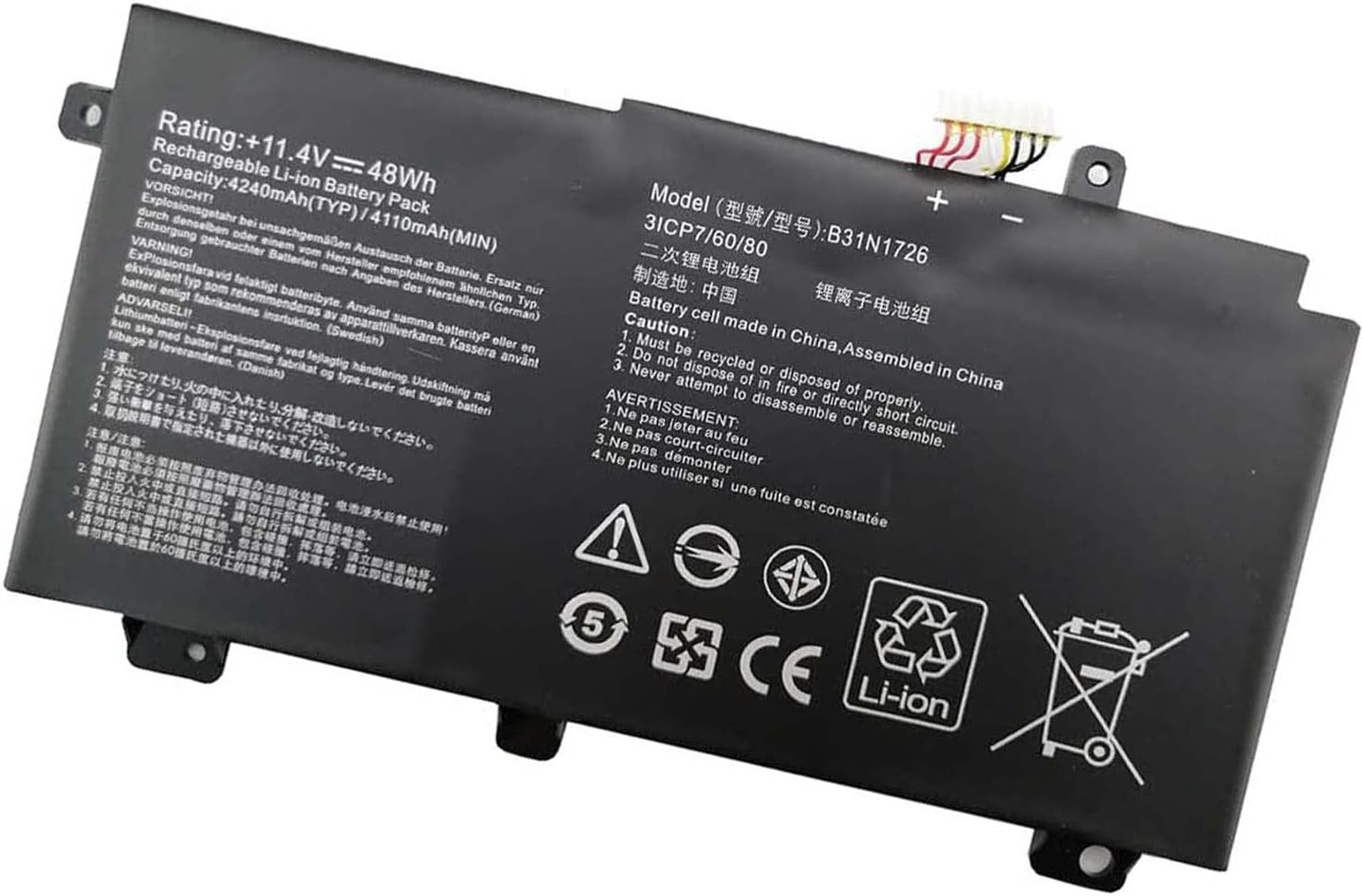 B31N1726 Battery For Asus FX80 FX86 TUF FX504 FX504GE FX504GM FX505 FX505DT Series